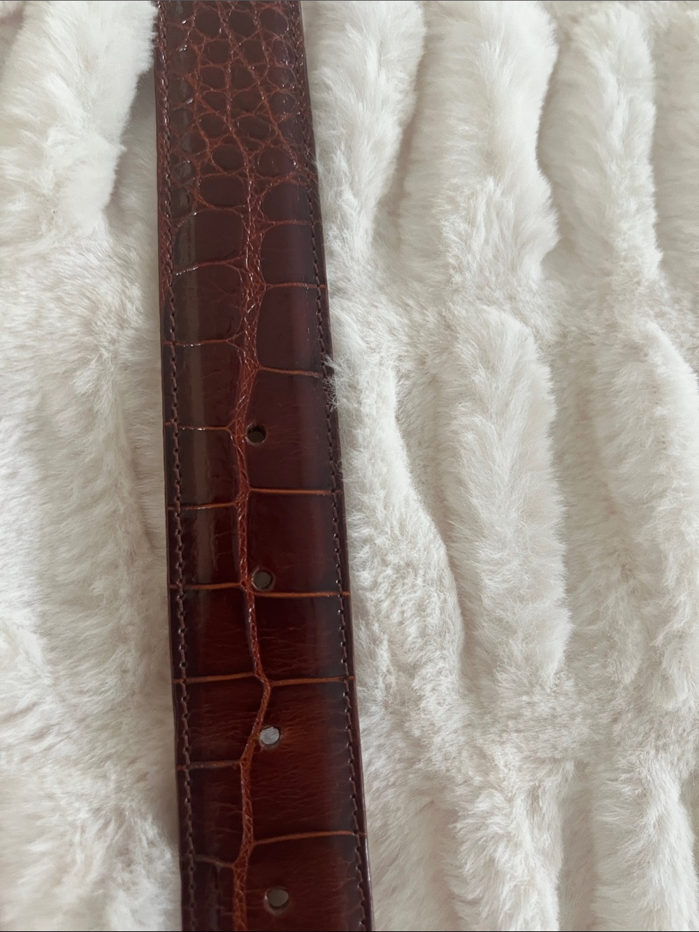 Cole Haan Men's American Alligator Leather Belt Cognac Oxblood Size 34 - Picture 13 of 16
